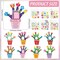 96 Pcs Spring Hand Picture Frame Crafts DIY Handprint Flower Pot Hand Keepsake Picture Frame Craft Gifts with Flower Stickers for Spring Mother's Day Party Home Activities